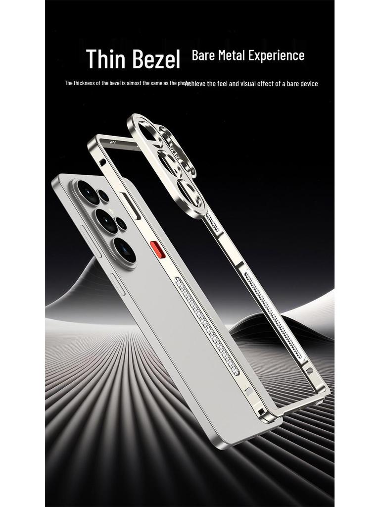 Samsung S26 Ultra Cooling Frame Case with Metal Buckle and Lens for S25U & S24