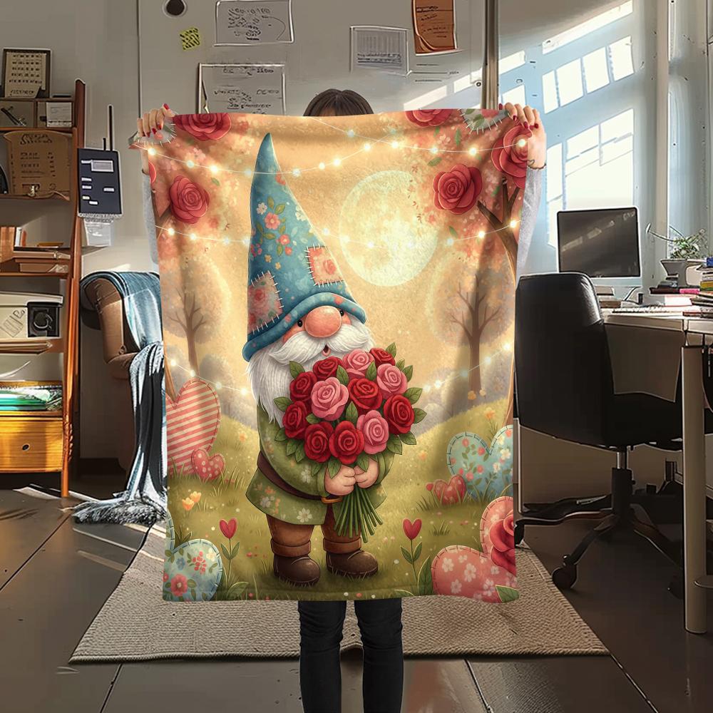 1 Stück Valentinstag Druck Flanelldecke, Hohe Qualität, Bequem für Alle Jahreszeiten, Heimdekoration, Perfekt für Weihnachten, Geburtstagsgeschenk