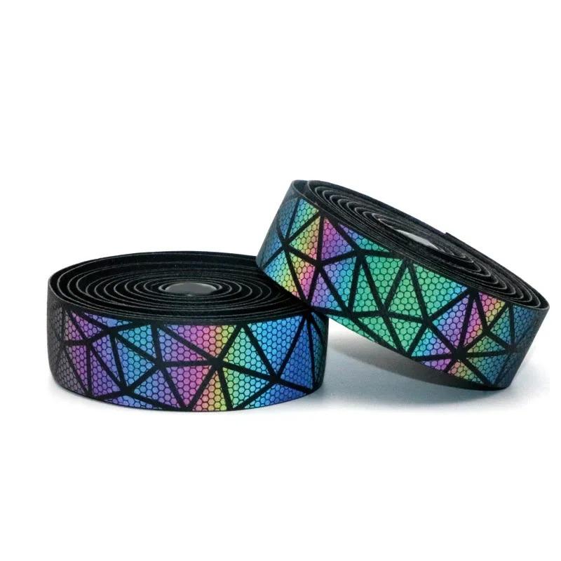 Fahrrad Dämpfung Anti-Vibration Wickel EVA PU Fahrrad Bequem Regenbogen Lenkerband Kork Rennrad Reflektierendes Lenkerband