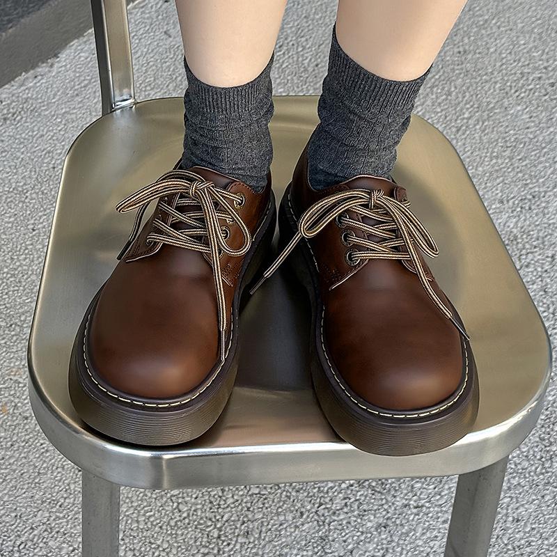 

Martin shoes women s 2024 autumn new small leather shoes heightened derby shoes British style single shoes 22589-Q 39