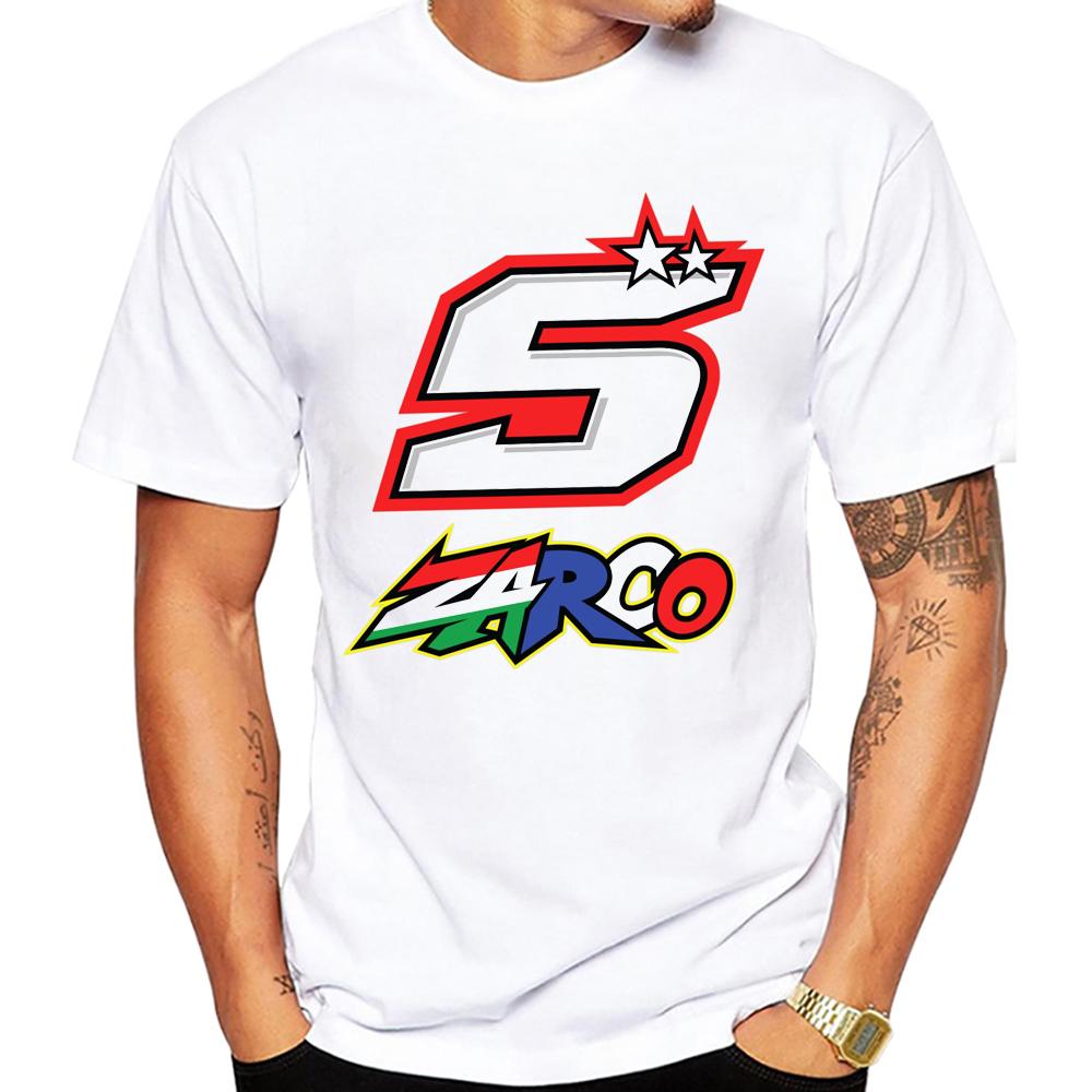 New Summer Unisex Short Sleeve Johann Zarco 5 Gp Racing Legend Tshirt Unisexs Casual Tees Cool Boy Motorcycle Riding Sport White Tops