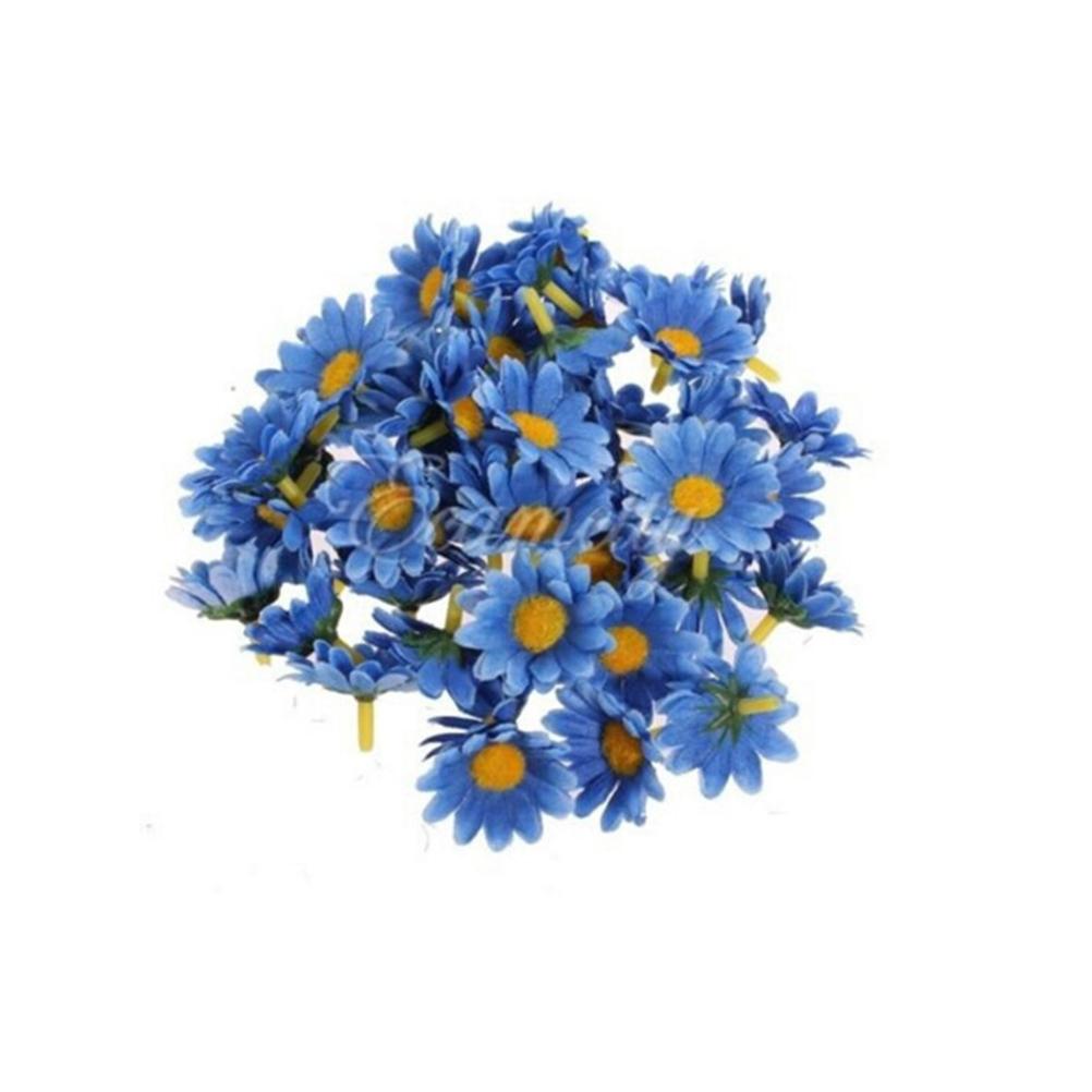 100Pcs Artificial Gerbera Daisy Silk Flowers Heads For Diy Wedding Party,