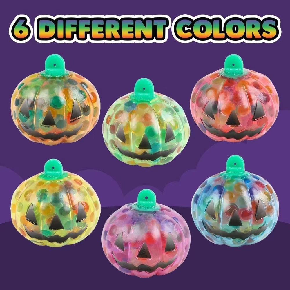Colorful Halloween Shiny Fidget Toy Soft Pumpkin Stress Balls Squishy Squeeze Ball  Party Favors