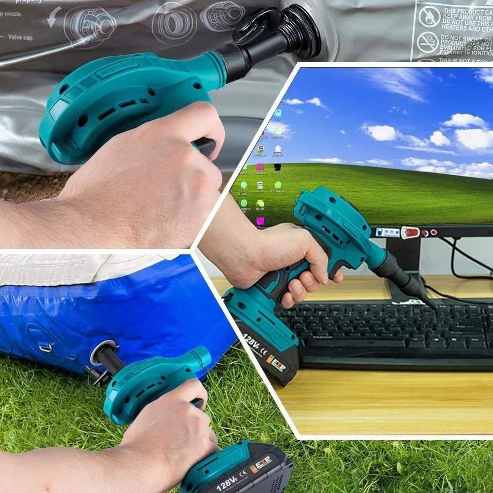 2 IN 1 Cordless Air Dust Machine Efficient Rechargeable Vacuum Clean Inflator Computer Cleaning Power Tool