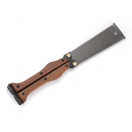 Folding Hand Saw with Wooden Handle Sharp Blade Double-Sided Teeth Portable Lightweight