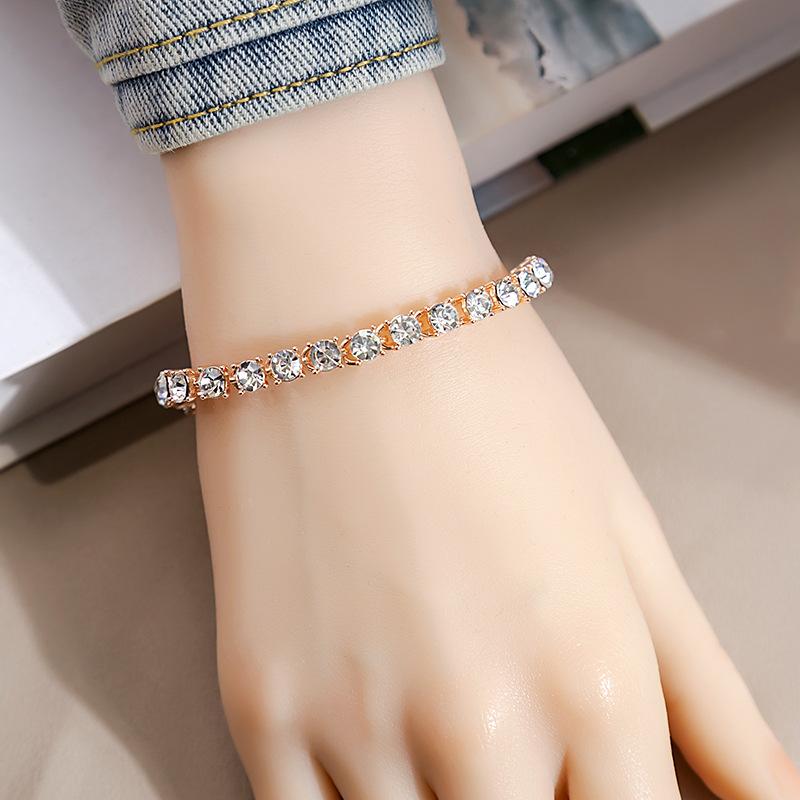 Personalized Geometric Diamond Bracelet Fashion Roman Style Full Diamond Bracelet Everything Temperament Bracelet