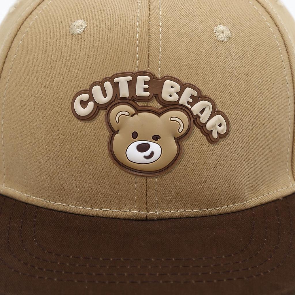 Spring Cartoon Bear Kids' Flat Brim Hip Hop Hat – Cute, Versatile, and Sun-Protective