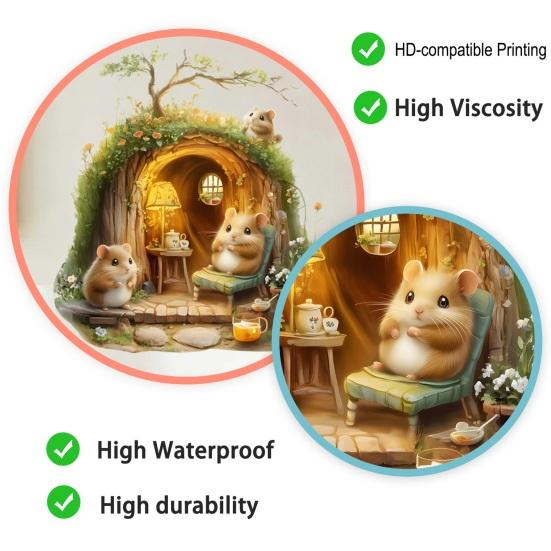 3D Effekt Hamsterhul Vægklistermærker Sød Hamster Klistermærke Aftagelig Peel and Stick Kunstvæg til Bærbare Computere Biler Væg Soveværelse Køkken Indretning