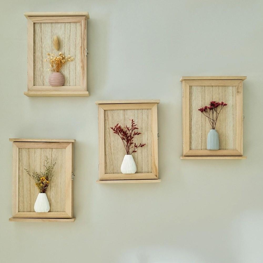 Rustic Wall-Mounted Key Storage Box Wooden Entryway Storage Box Wall Decor Cabinet Key Rack  Office