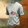 Men's Casual Printed V-Neck Short Sleeve T-Shirt Breathable Lightweight Top