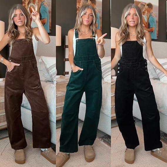 Spring and Autumn Corduroy Overalls Overalls Women's Fashion Loose Connection Body Pants Women