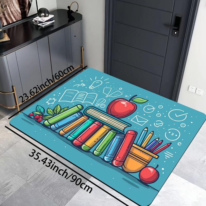 Blauer Teppich Lernmatte Küchenteppich Warme Fußmatte Willkommensmatte Außen Teppich für Schlafzimmer Teppich für Wohnzimmer Heimdeko