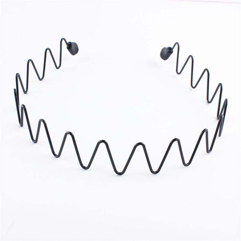 Unisex Wavy Black Sport Hairband with Card Pocket