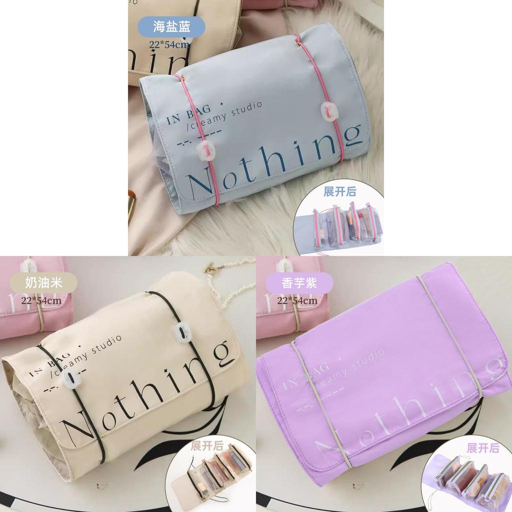 Travel Makeup Organizer With Foldable Design And Detachable Compartments For Portable Use
