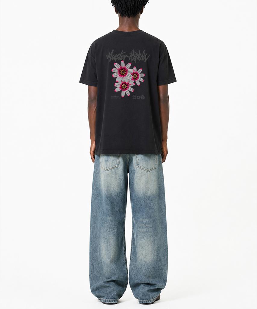 MONSTER REPUBLIC Daisy Flower Pink T-Shirt Black_9126