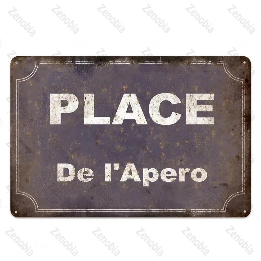 Vintage French Retro Metal Tin Sign Bar Pub Club Wall Decor Iron Painting Decorative Plate