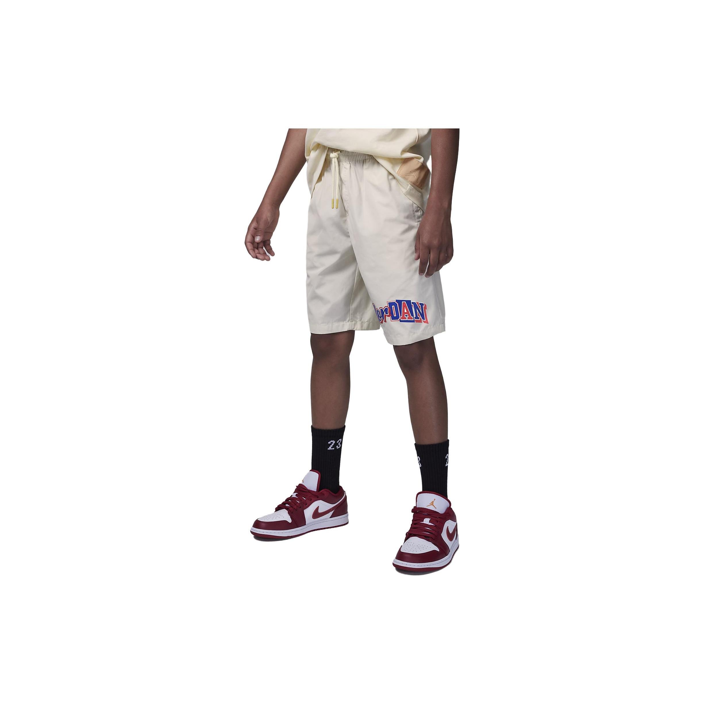 (GS) Air Jordan Woven Shorts White Red Kids FV2833-113 L