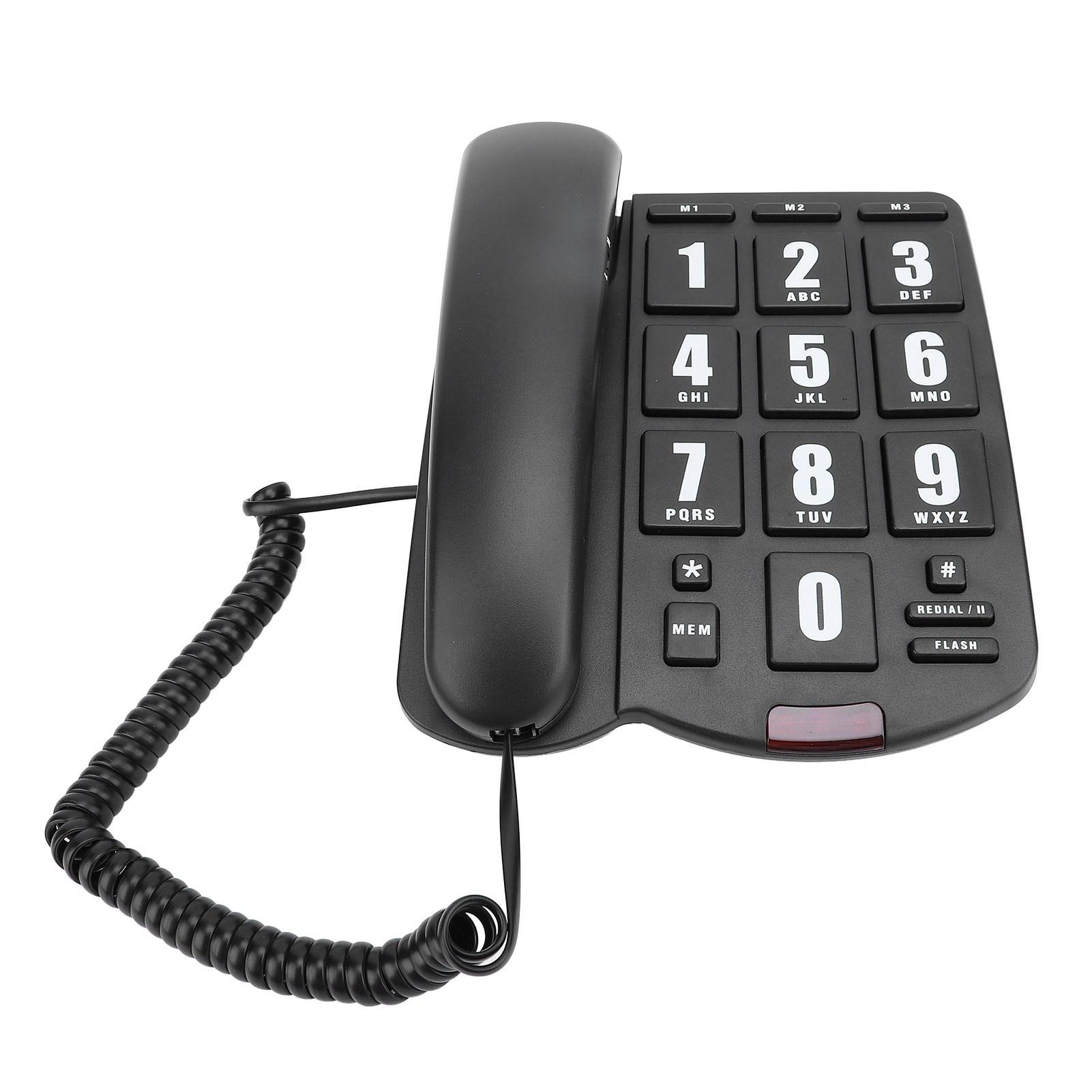

Corded Home Phone NaBig Button Quick Volume Wall Mountable Telephone for Seniors