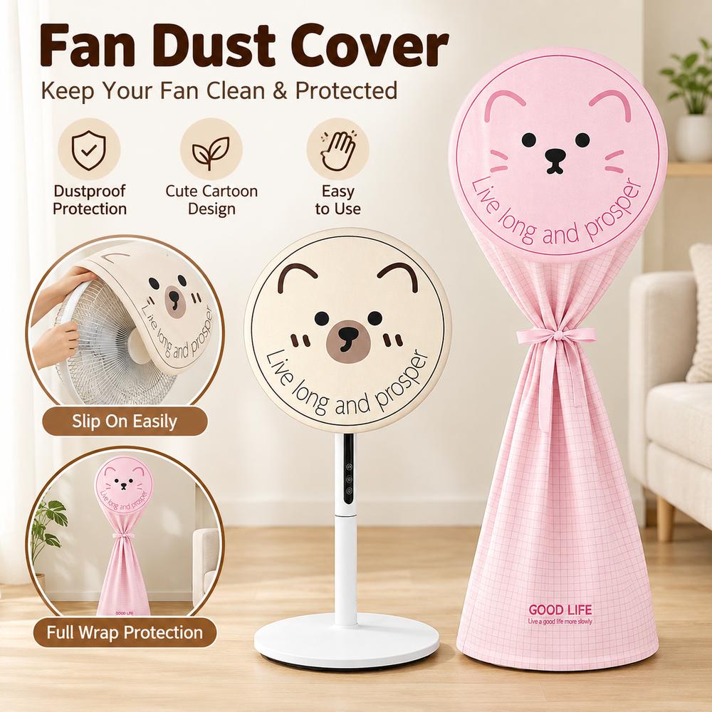 Round Shape Standing Electric Fan Cover Full Wrap Floor Fan Cover  for Household Fans