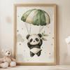 Poster Panda am Fallschirm - Endloser Himmel Poster Panda am Fallschirm - Endloser Himmel, 70X100 Cm, Holzrahmen Dunkelbraun, Mattes Papier 23