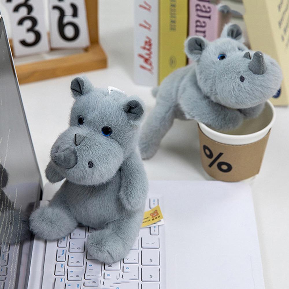 Wrist Pad Rhino Plush Toy Animal Rhino Plush Doll Cute Rhino Doll Pendant Birthday Parties