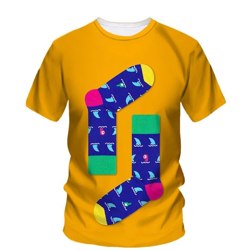 Moda Druk 3D Alternatywne Zabawne Graficzne Koszulki Lato Krótki Rękaw Osobowość Kreatywne Topy Casualowa Męska Koszulka Streetwear