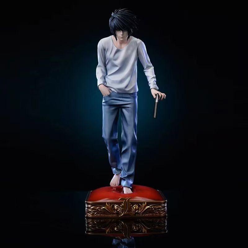 Limited Edition 1/6 Scale L·Lawliet Death Note Anime Statue Collectible Model with Candy Accessory and Red Base No box