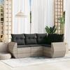 VidaXL Garden Lounge Set with Cushions 4 Pcs, Patio Sofas, Patio Furniture Set, Outdoor Furniture, Grey 3253649