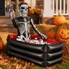 Funny Halloween Gifts for Friends Inflatable Skull Ice Bucket, Pirate Skeleton Drink Cooler Party, Leakproof Events Thickened PVC Portable Beverage
