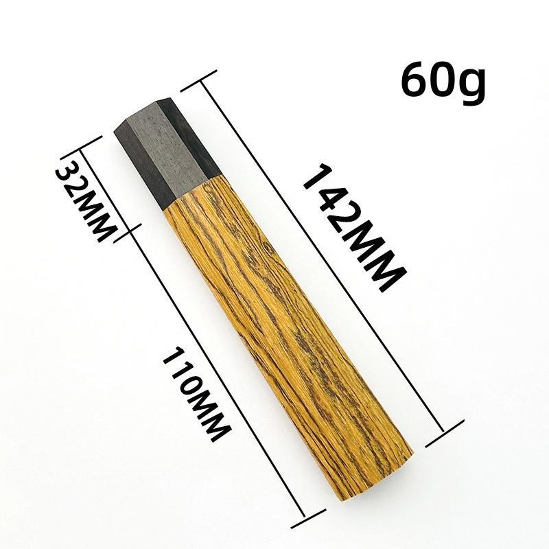 1piece Golden Sandalwood+ Ebony Octagonal Knife Handle for DIY Semi-finished Damascus Knife Handle Material Kitchen Knife Handle