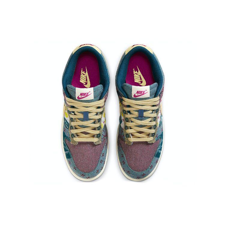 Nike Dunk Low Community Garden Unisex Sneakers Multi-Color Midnight-Turquoise Cardinal-Red CZ9747-900