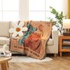 Retro American Style Woven Tapestry Throw Blanket: Casual Decorative Blanket for Bed or Sofa, Ideal for Camping