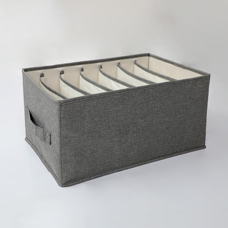 Ящик для хранения брюк Ящик для хранения одежды Ящик для хранения нижнего белья Джинсы Хозяйственные товары Ящик типа ящика 7GRIDS362520CM серый 1129₽