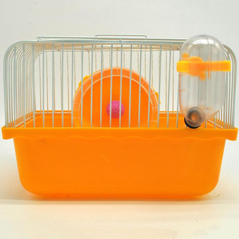 Portable Single Layer Villa Cage with Running Wheel Water Fountain for Pet Syrian Hamster