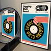 1pc Nordic Vintage Vinyl Records Poster Self-adhesive Art Waterproof Paper Sticker Coffee House Bar Room Wall Decor