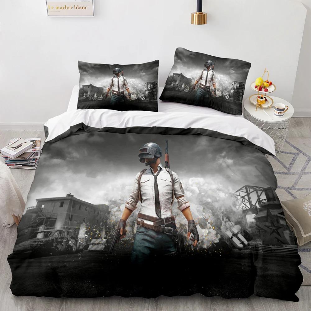 Comforter Pubg Bedding Set Single Twin Full Queen King Size Game Pubg Bed Set Aldult Kid Bedroom S 3D Print Men Women 034