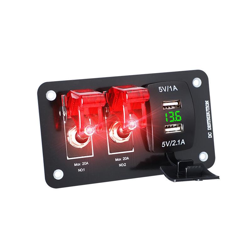 12/24V 3-Position Auto LED Racing Car Ignition Engine Start on/Off Push Toggle Switch Panel Car Boat Caravan Modification