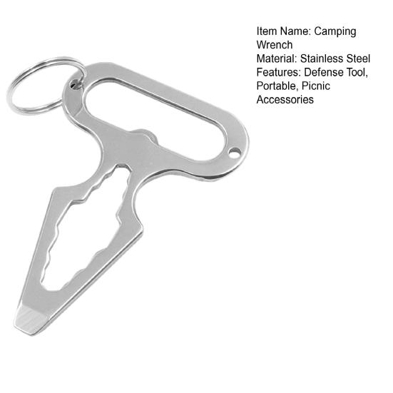 Compact Outdoor Defense Tool Portable Wrench Bottle Opener Keychain Camping Wrench Picnic Accessories