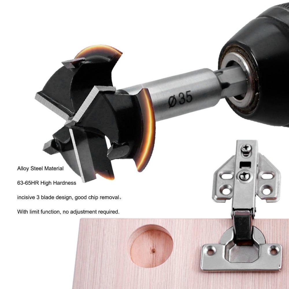 3 Blade Wood Hole Saw 35mm Diameter Hole Opener Auger Precision Forstner Drill Bit For Woodworking