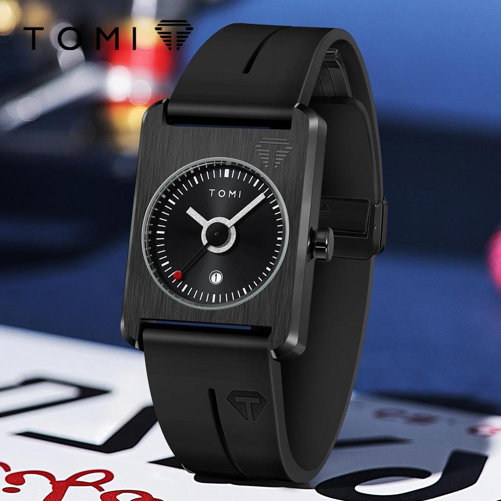 TOMI Square Calendar Watch - Korean Style Student Strap Watch