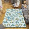 Custom Name,Cartoon Car Pattern Series Home Sofa Decoration for Living Room & Bedroom, Non‑Slip Play Flannel Floor Mat for Game Room