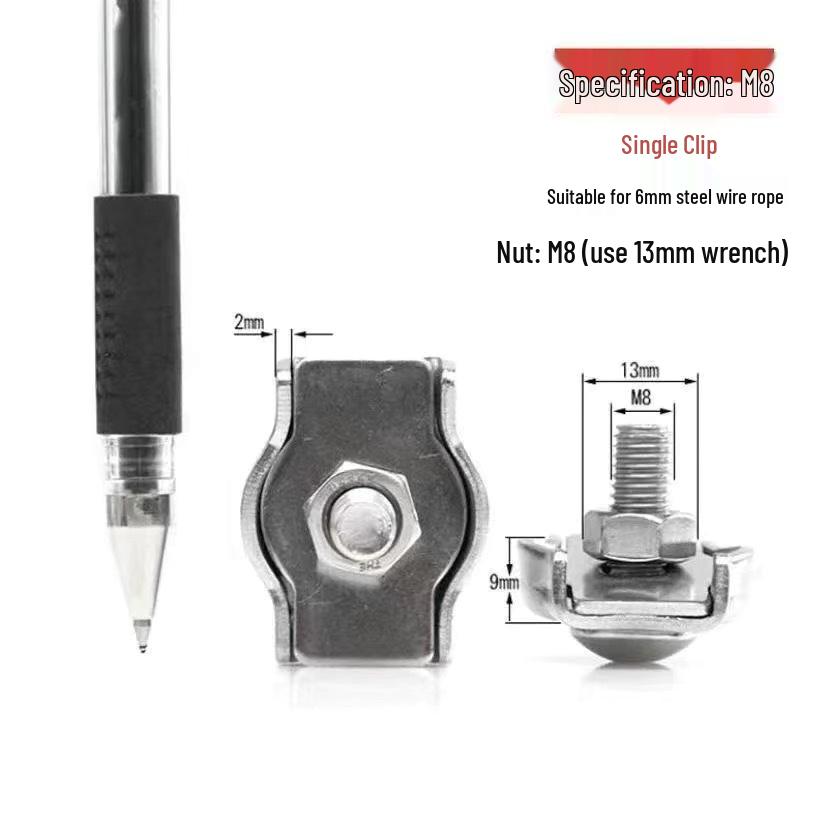 304 Stainless Steel Wire Rope Clamp and Tightener Set