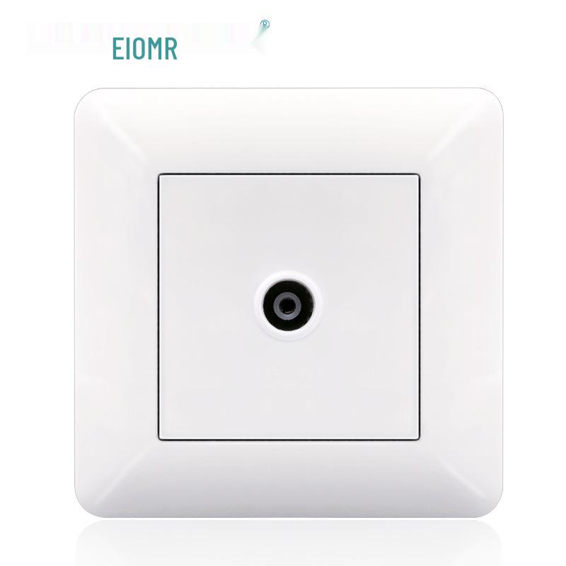 Curved White European Standard Socket Panel with Double USB & Type C, German Switch, Concealed Installation