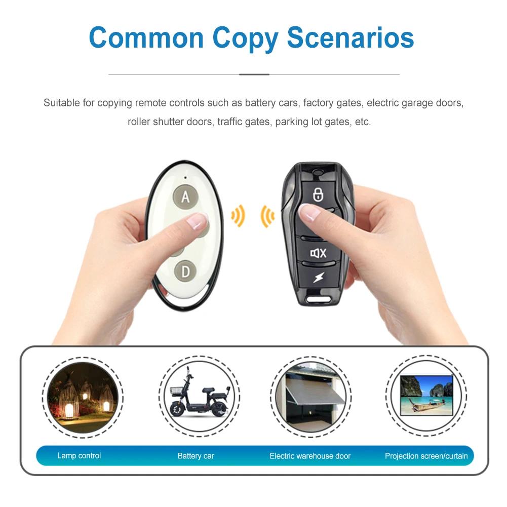 315/433Mhz Copy Remote Control 4 Button Cloning Wireless Remote Control Key Fob Universal for Car Garage Door Gate