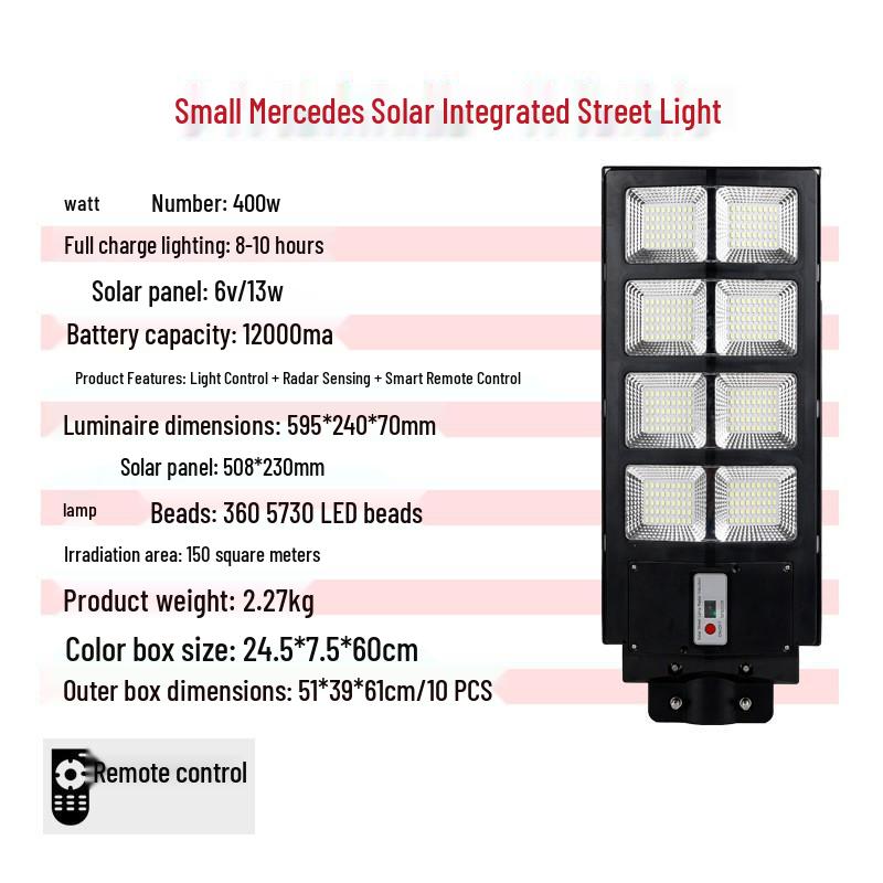 Waterproof Solar Street Light with Remote Control - Outdoor Wall Lamp and Sensor Light for Yard or Road Lighting