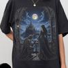 Moonlit Fantasy Castle Shirt, Dark Romance Gothic Fairytale Graphic Tee, Medieval Castle Book Lover Apparel, Fantasy Reader Gift