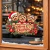 DIY Festive Displays Yorkshire Terrier Christmas Window Clings Yorkie Static Glass Sticker for Holiday Decorations Decorations Removable PVC