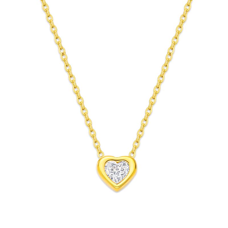Barbie Love, sweet, romantic and high-end, sparkling heart-shaped love confession clavicle chain#lucky alloy necklace for women BBN716074 золотой