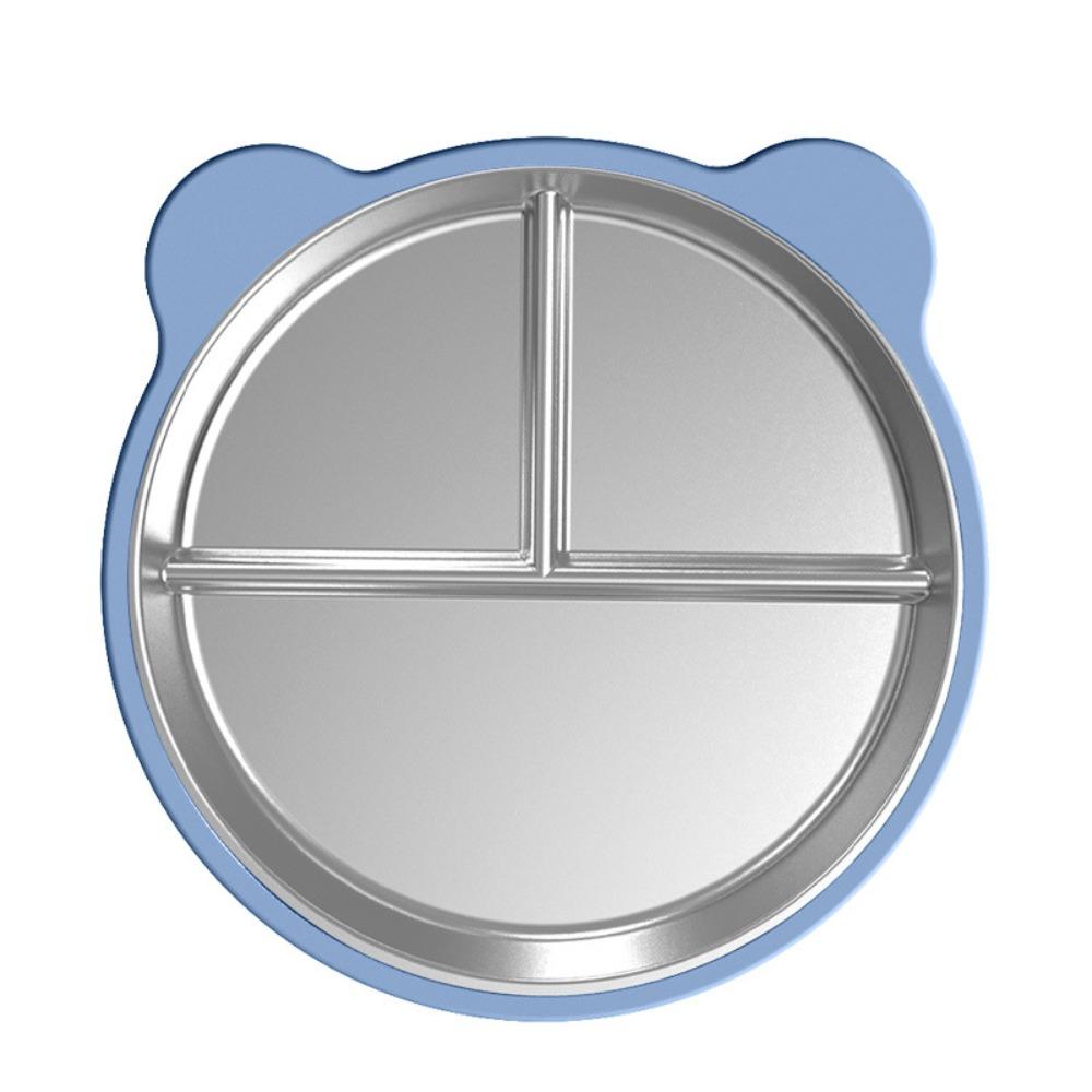 Premium Stainless Steel Cute Toddler Divided Plates Non Slip Removable Sleeves Snack Dishes Unbreakable BPA-Free Plate Home
