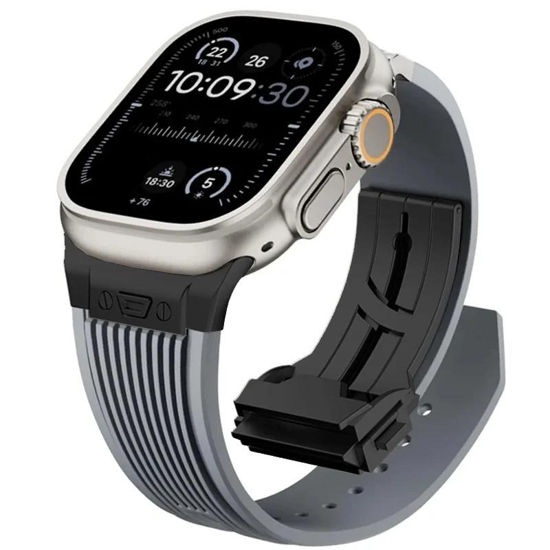 Sport Rubber Band for Apple Watch Ultra 3 2 49mm Series 11 10 46mm Soft Strap for Iwatch 9 8 7 6 5 4 SE 3 44mm 45mm Bracelet
